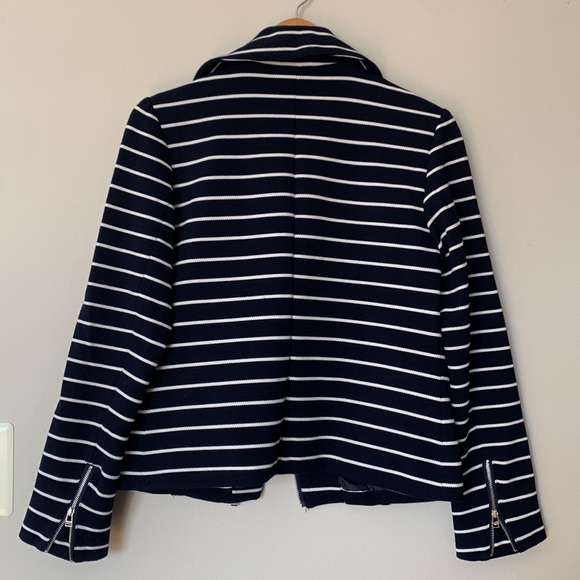 Navy and white zip-up blazer jacket - Picture 5 of 6